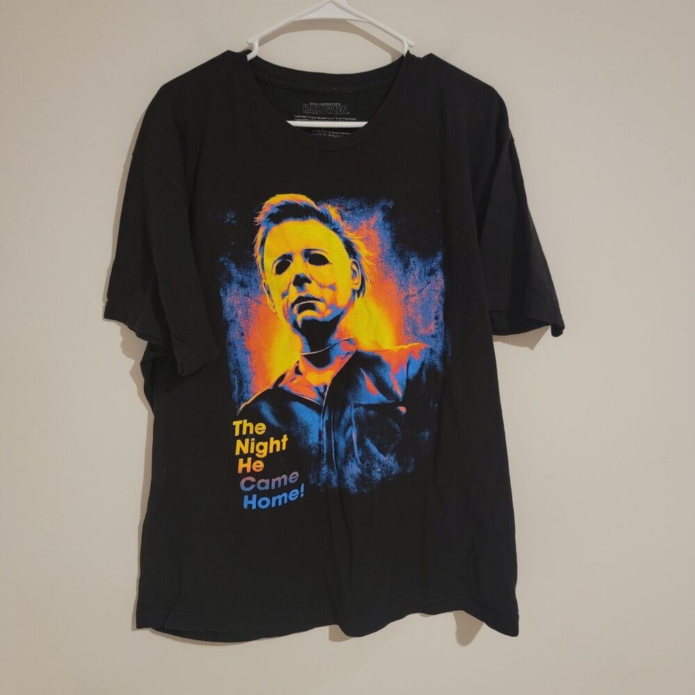 Halloween Michael Meyers Graphic T Shirt Mens Size XL Black Horror 80s